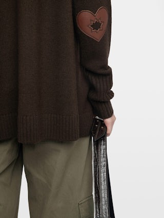 Cardigan Cosya - Cardigan à capuche avec patch western aux coudes.