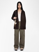 Cardigan Cosya - Hooded cardigan with western patch at elbows.