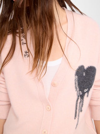 Mirkaz Cardigan 100% Cashmere - Button-up cardigan with intarsia and hand embroidery.