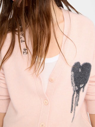 Mirkaz Cashmere Cardigan - Button-up cardigan with intarsia and hand embroidery.