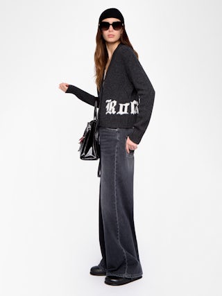 Cardigan Masy 100% Laine Mérinos - Cardigan col V boutonné.