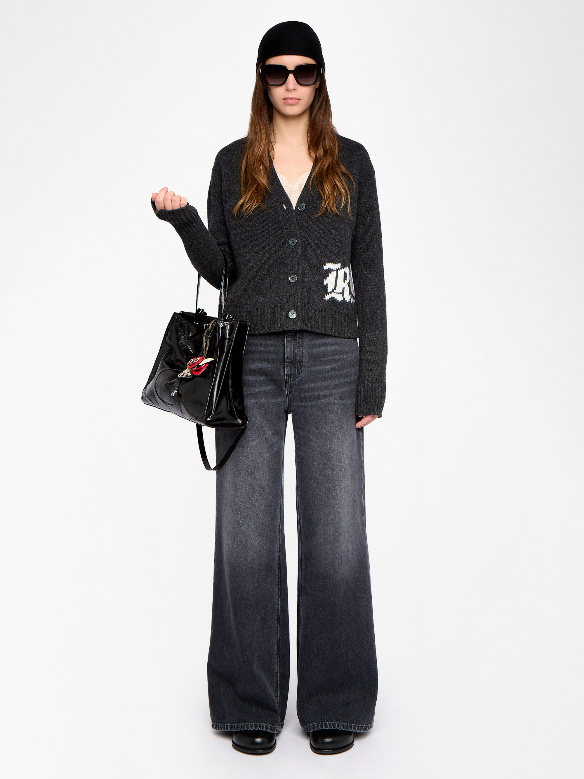 Masy Cardigan 100% Merino Wool - V-neck cardigan with button fastening.