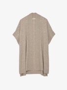 Indiany Gilet 100% Cashmere - Beige 100% cashmere midi cardicoat with short sleeves and gold diamanté.
