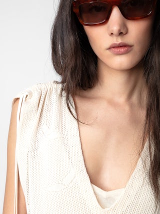 Robe Alanis - Robe courte en coton de dentelle.