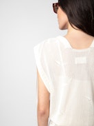 Alanis Dress - Ecru lace cotton mini dress with elasticated waistband and short sleeves with ties.