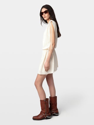 Dress Alanis - Short cotton lace dress.