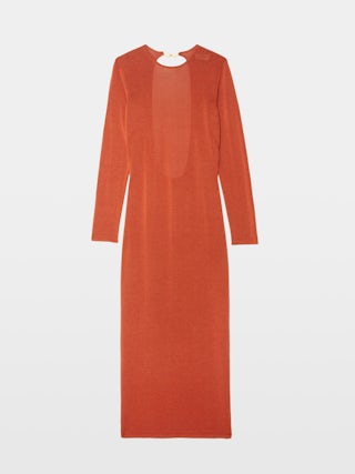 Sarra Dress - Long dress with open back and wing closure.