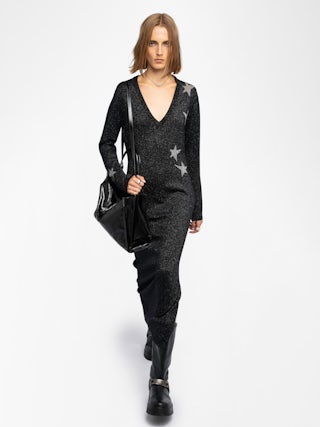Stelly Dress - Dress with lurex intarsia stars.