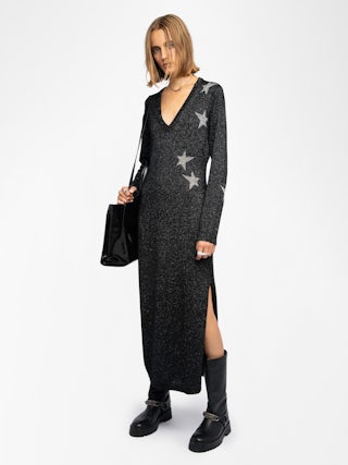 Stelly Dress - Dress with lurex intarsia stars.
