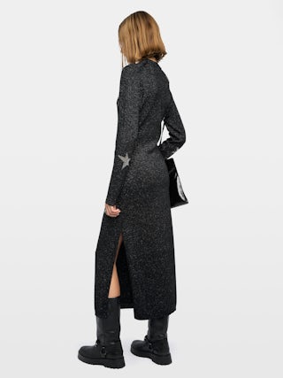 Kleid Stelly - Kleid mit Intarsia-Sternen aus Lurex.