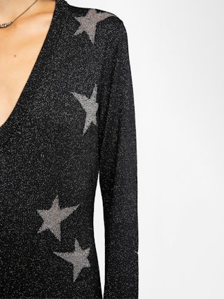Stelly Dress - Dress with lurex intarsia stars.