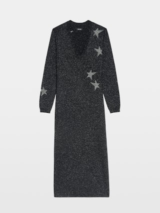 Kleid Stelly - Kleid mit Intarsia-Sternen aus Lurex.