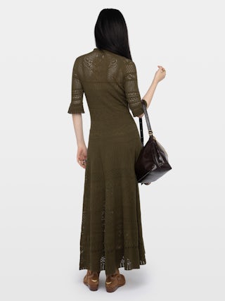 Robe Memphis - Robe longue en coton et pointelle.