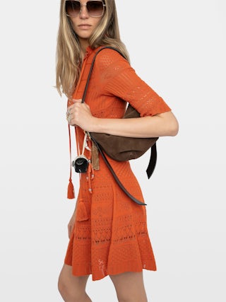 Dress Memphisa - Short pointelle cotton dress.