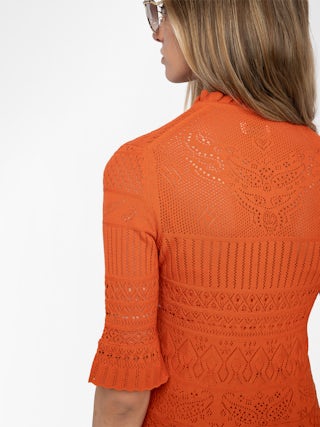 Dress Memphisa - Short pointelle cotton dress.