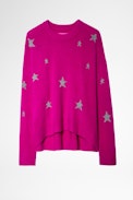 Markus Stars Cashmere Jumper - Women's cashmere jumper in beige with star print