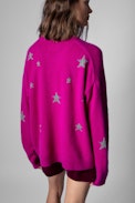 Markus Stars Cashmere Jumper - Women's cashmere jumper in beige with star print