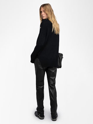 Alma Jumper - Turtleneck jumper with star buttons in 100% cashmere.