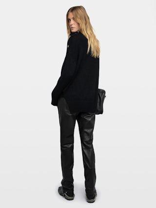 Alma Jumper - Turtleneck jumper with star buttons in 100% cashmere.