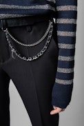Missia Stripes Jumper - Women's glitter-striped merino wool jumper in blue
