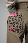 Tacy Sweater Cashmere - Women's pink cashmere sweater with contrasting cuffs
