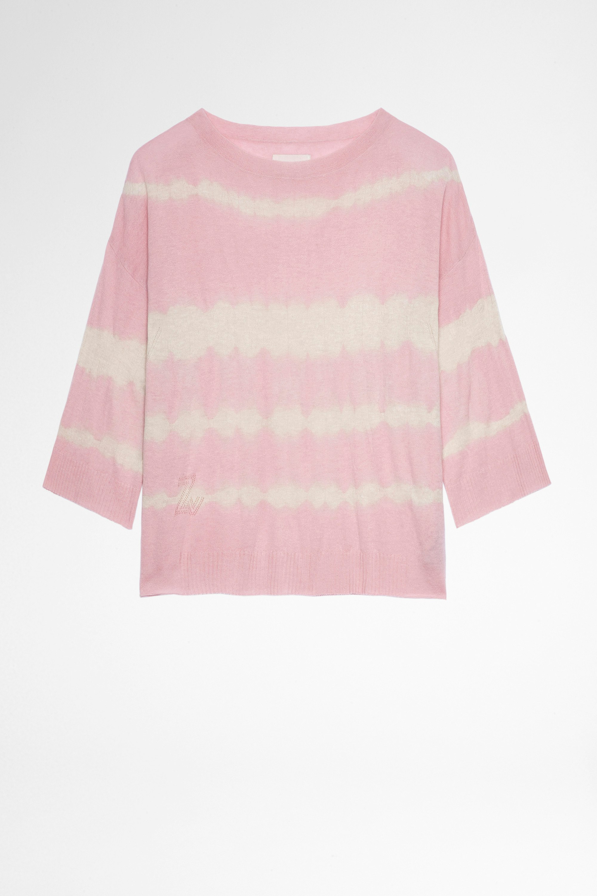 Flint ニット Women's pink merino wool jumper in tie&dye