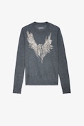 Miss Cashmere Sweater - Women's cashmere sweater with rhinestone wing motif