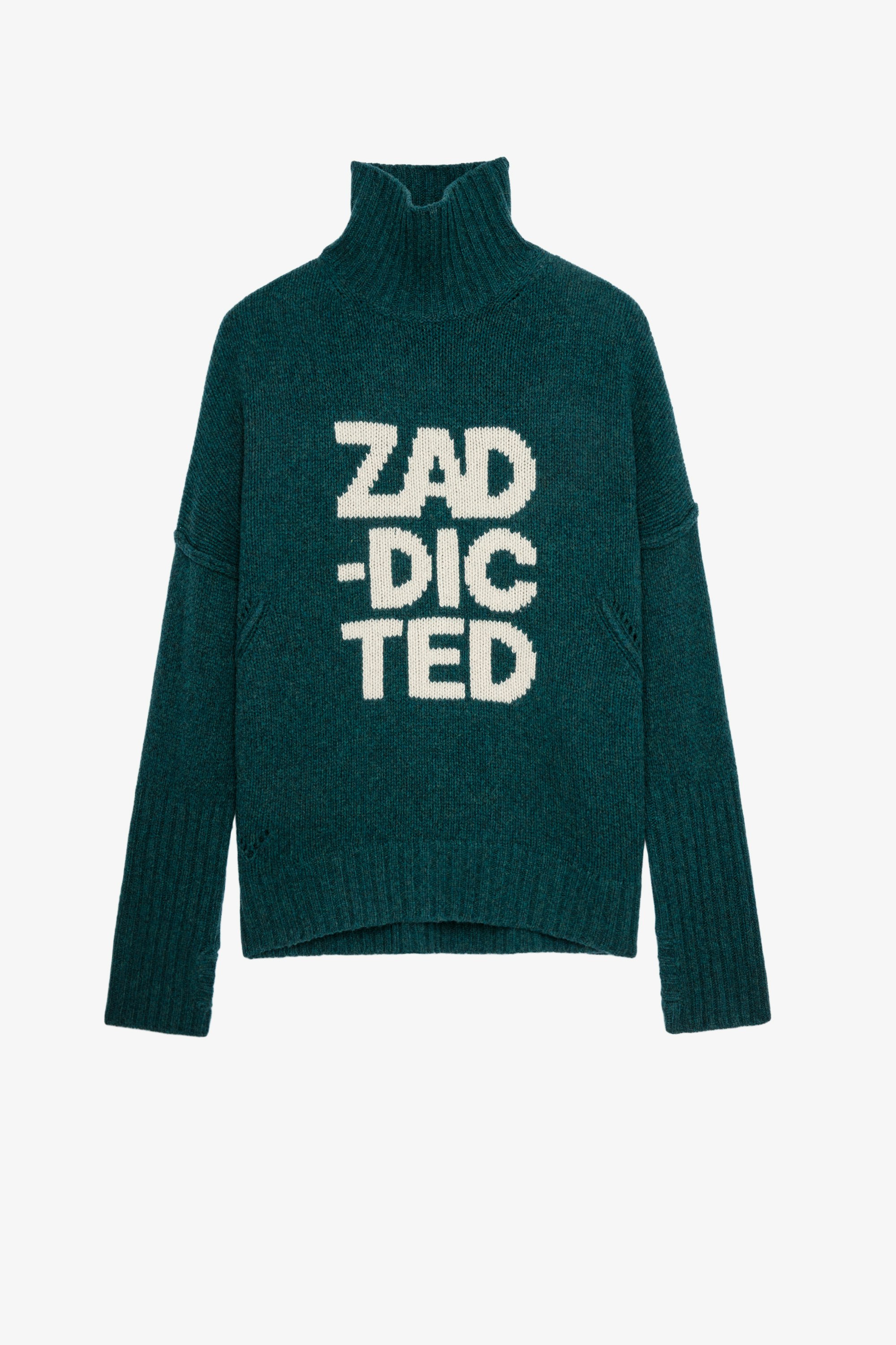 Pull Alma Zaddicted Pull vert en maille à col roulé femme 