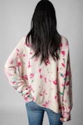 Jersey Markus Cachemira - Jersey de cachemira con estampado tie&dye rosa y verde para mujer