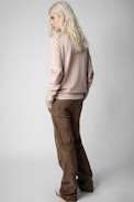 Pull Ginni Cachemire - Pull en cachemire rose blush muni d'un col roulé et orné de patchs étoiles aux coudes femme