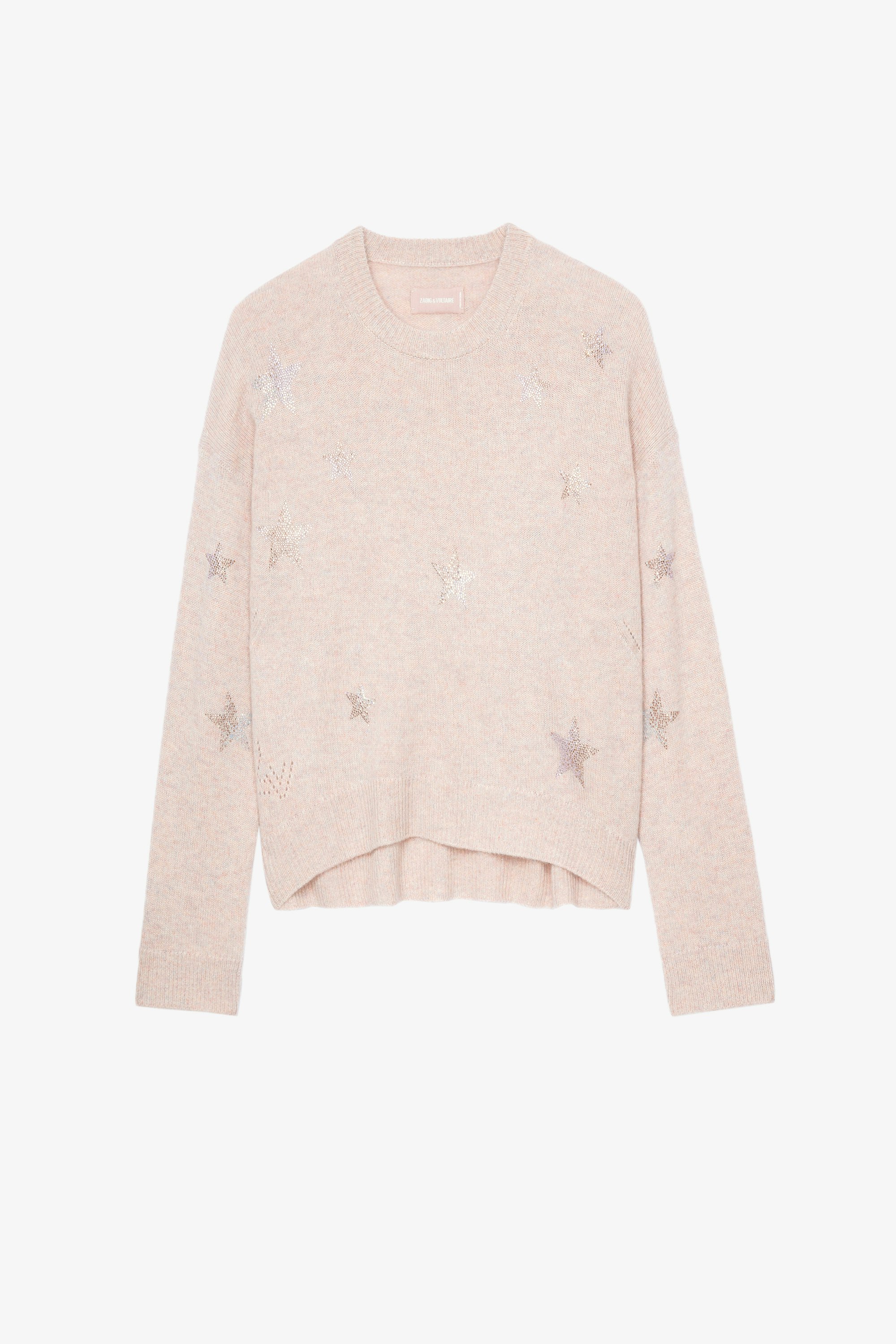 Markus Stars Cashmere Jumper  Women’s pink cashmere jumper with crystal-embellished stars
