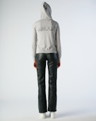 Sixtine Amour Diamanté Sweater - Women's grey hooded sweater with diamanté "AMOUR" embellishment on back.
