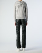Sixtine Amour Diamanté Sweater - Women's grey hooded sweater with diamanté "AMOUR" embellishment on back.