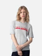 Ida Mon Amour Cashmere Jumper - Women’s beige featherweight cashmere sweater with “Mon amour” slogan.