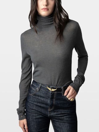 Bobby Jumper 100% Cashmere - Feather-light cashmere jumper with roll neck and long sleeves.