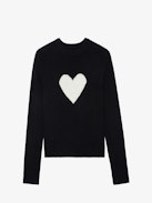 Lili Jumper 100% Cashmere - Black 100% cashmere jumper with heart embellishment on the front.