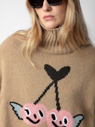 Alma Jumper 100% Merino Wool - Brown 100% merino wool mock-neck jumper with long sleeves and customised details designed by Humberto Cruz.