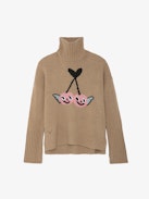 Alma Jumper 100% Merino Wool - Brown 100% merino wool mock-neck jumper with long sleeves and customised details designed by Humberto Cruz.