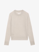 Pull Sourcy 100% Cachemire - Pull en 100% cachemire beige à col rond et manches longues.
