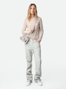 Pull Sourcy 100% Cachemire - Pull en 100% cachemire beige à col rond et manches longues.