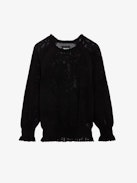 Moira Sweater - Women's black cropped knit sweater.