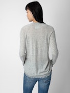 Riviera Cashmere Sweater - Women's grey cashmere sweater with diamanté.