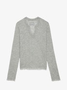 Riviera Cashmere Sweater - Women's grey cashmere sweater with diamanté.