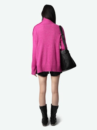 Alma Jumper - Jumper with stand-up collar and star buttons with rhinestones on the shoulder.