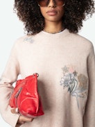 Markus Cashmere Sweater - Long-sleeved, loose-fitting sweater in pale pink cashmere with floral motifs and embroidery and the message "L'amour & All The Feelings".