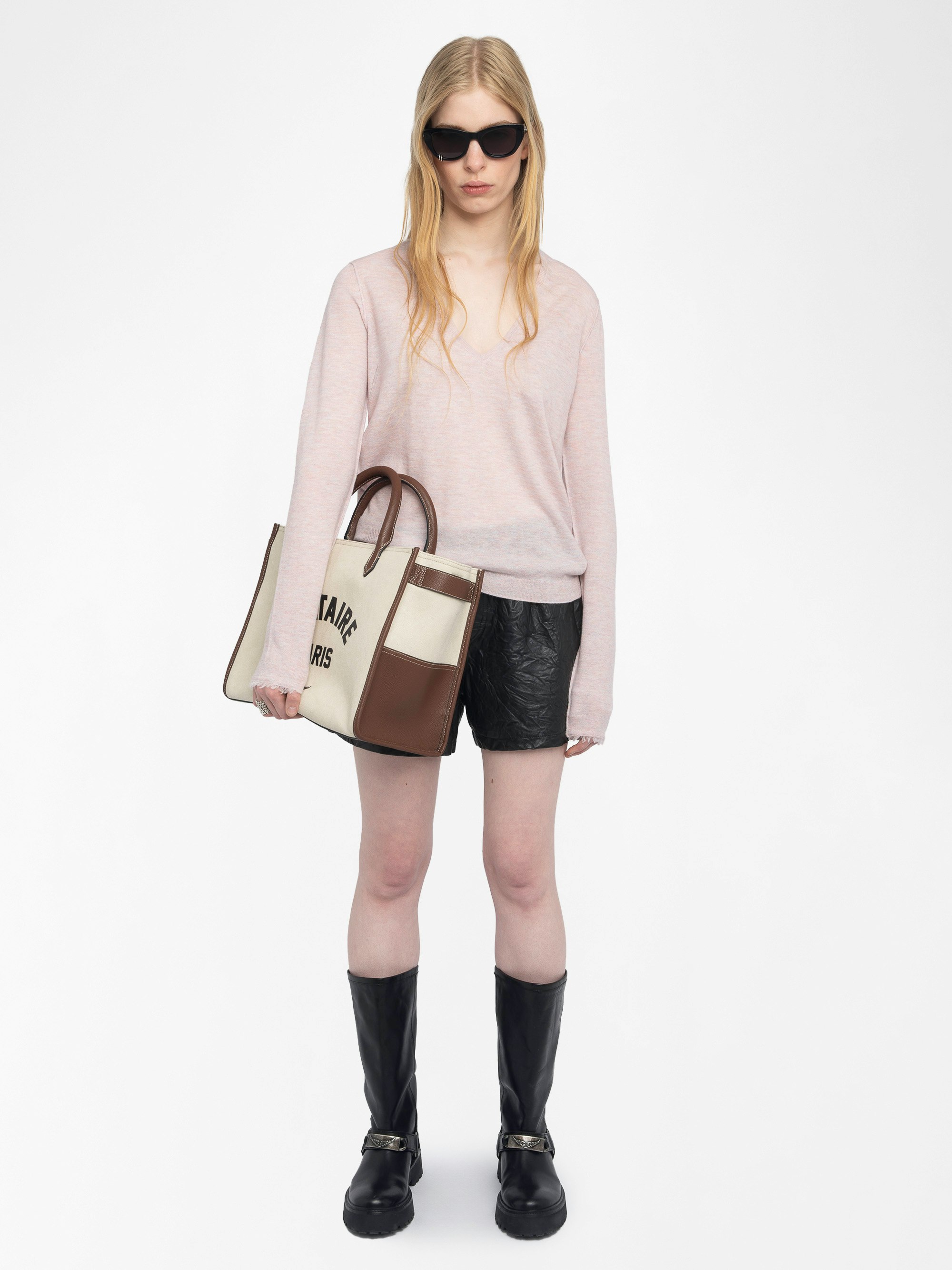Rivy Jumper 100% Cashmere - V-neck jumper with long sleeves.