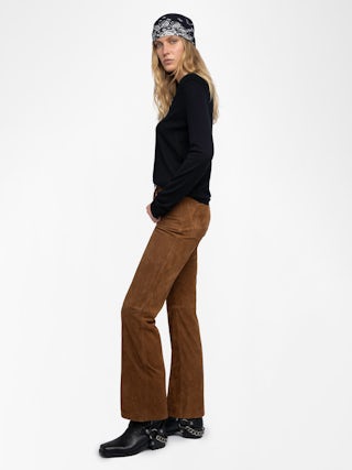 Rivy Jumper 100% Cashmere - Feather cashmere sweater with V-neck, long sleeves, wing embroidery on the back and worn-effect edges.