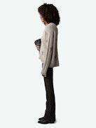 Markus Stars Cashmere Sweater - Long-sleeved, loose-fitting sweater in brown cashmere with contrasting stars in tweed.