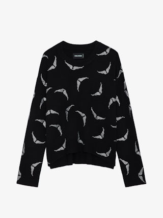 Markus Diamanté Wings Cashmere Sweater - Long-sleeved, loose cashmere sweater with signature wings embellished with diamanté details.