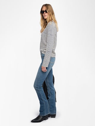 Mandala Jumper - Long-sleeved sailor sweater with buttoned collar.